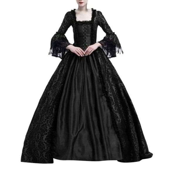 Bigersell Long Dresses for Women Casual Summer Female U-Neck 3/4 Sleeve Maxi Ball Gown Dress Style D-136 Birthday Dress Ladies Plus Size Summer Dresses , Black 5XL