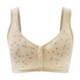 thumbnail image 1 of Bigersell Long Line Bras Women Clearance Comfy Bras for Women Balconette Bra Style R2448 V-Neck No Underwire Bras Front Snap Bra Closure Women's Plus Size Sports Bras Beige 6XL, 1 of 2