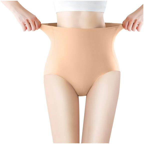 Bigersell Long Underwear Women Clearance Womens Underwear Cheeky Panty Style P-19 Nylon Period Panties Lace Thong Briefs Mid Waist Women Cheeky Panties Beige XL