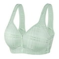 thumbnail image 1 of Bigersell Longline Bras for Women Clearance Long Line Bras Women Full-Figure Bra Style B3813 V-Neck Full-Coverage Bras Front Button Bra Closure Regular Size Comfy Bras for Women Green M, 1 of 2