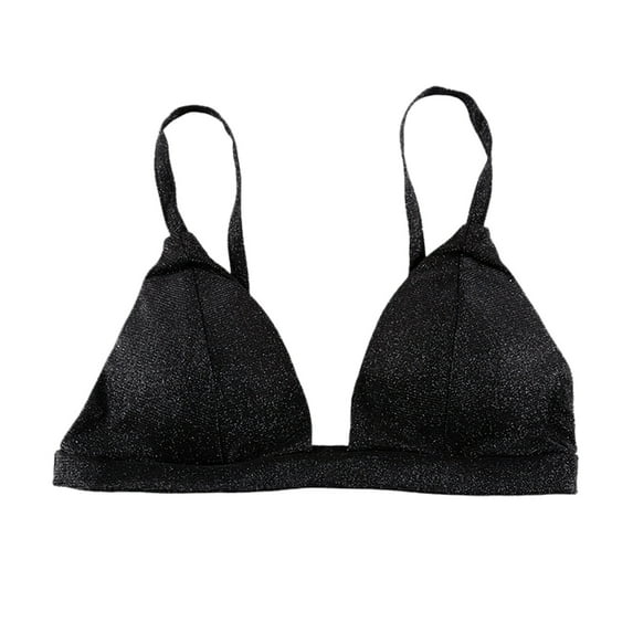 Bigersell Lounge Bras for Women V-Neck Wire-Free Bra Support Women Sports Bra Nursing Bra Style R-213 Basic Bra Strap Nylon No Underwire Bra Feature Everyday Bras Underwear Black L