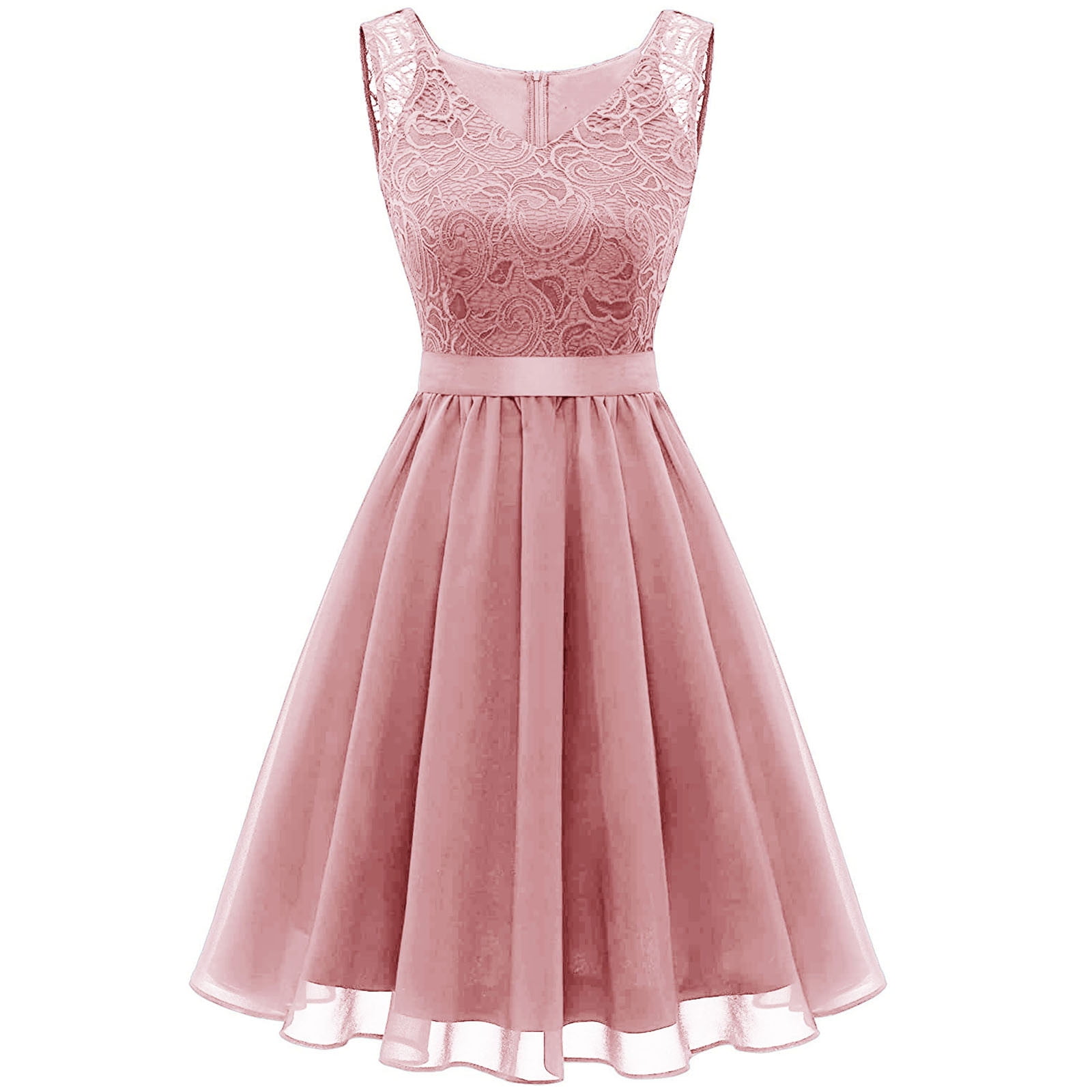 Bigersell Midi Dresses for Women Summer Female V-Neck Sleeveless Knee  Length Cocktail Dress Style D-11 Formal Dresses Ladies Evening Party  Regular Summer Dresses , Pink XL - Walmart Business Supplies