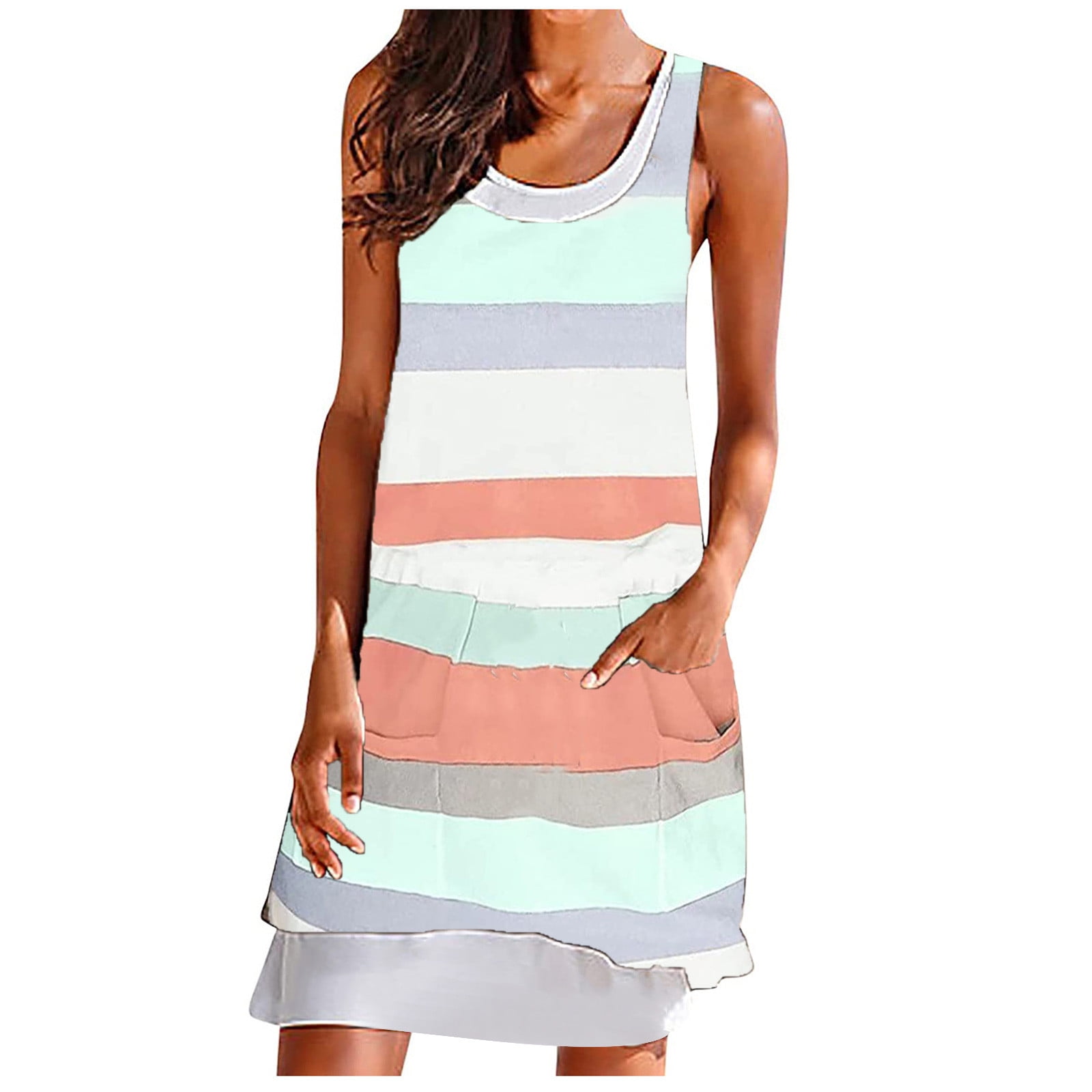 Baby Girl Allover Floral Print Flowy Sleeveless Tank Dress