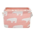 thumbnail image 1 of Bigersell Mini Storage Basket Small Collapsible Linen Containers Organizers with Handle for Home Decor Desktop Foldable Storage Baskets Mini Desktop Storage Cubes Pink One Size, 1 of 1