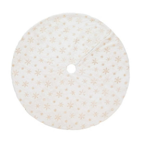 Bigersell Mini Tree Skirt Holiday Party Red Velvet Snow Pattern Christmas Tree Skirt Round Christmas Tee Mat A 47 Inch
