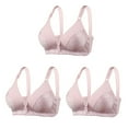 thumbnail image 1 of Bigersell No Underwire Bra Summer 3pc Support Bras for Older Women Full-Coverage Balconette Bra Style R1411 V-Neck Convertible Bras Hook and Eye Bra Closure Women Size Strapless Sports Bras Pink 36, 1 of 4