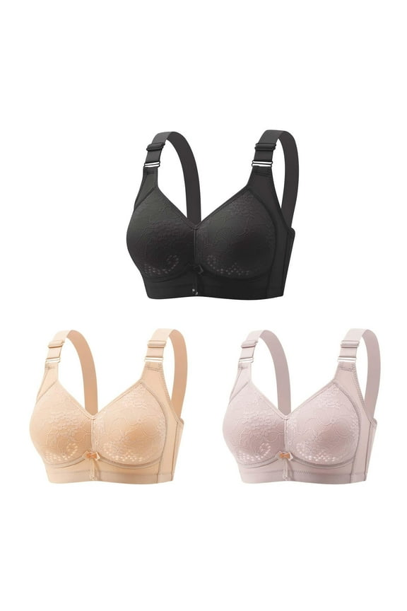 No Underwire, Push up Bras Trendy Woman's Fashion Comfortable Breastplate Lace Breathable Bra Underwear No Underwire Padded Bra Style F-289 Black XL