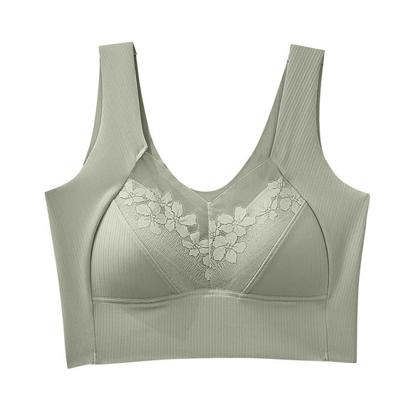 Bigersell No Wire Bras for Women Discouts Women Lace Beautiful Style Bra Solid Color Soft and Comfortable Bra No Underwire Push up Bras Push-Up Bra Style F-686 Green 3XL