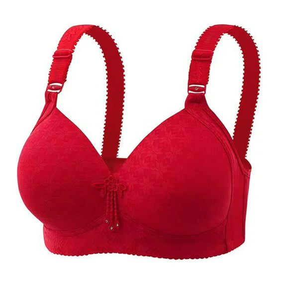 Bigersell No Wire Bras for Women Push-Up Bra Style T-13 Lightweight Push-up Bra T-13-Red
