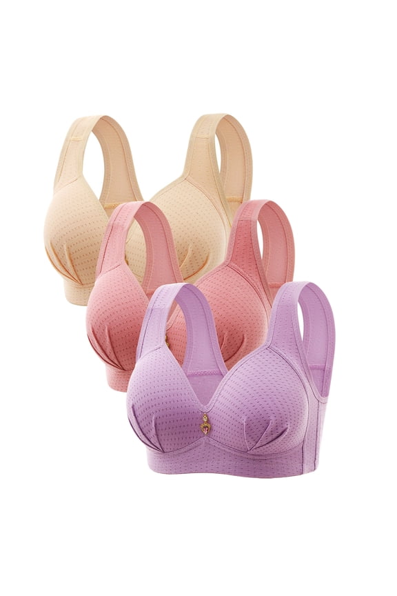 Non Padded Bras for Women On Sale Woman's Embroidered Seamless Comfortable Breathable Bra Underwear No Underwire Balconette Bra Style F-1278 Beige 36