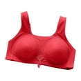 thumbnail image 1 of Bigersell Nursing Bra V-Neck Wire-Free Bra Support Women No Show Bras Full-Figure Bra Style R-125 Basic Bra Strap Nylon Padded Bra Feature Everyday Bras Underwear Red 3XL, 1 of 3