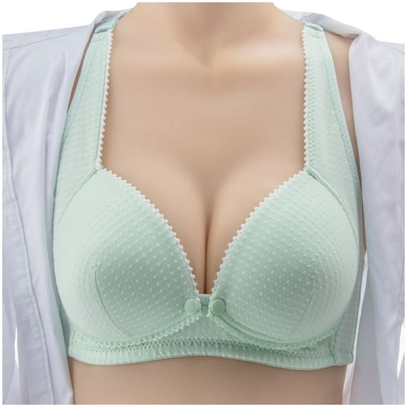 Bigersell Nursing Bras for Breastfeeding V Neck Maternity Bra Women Pregnancy Breastfeeding Bra Padded Bralette Women's Sleep Bra with Extra Extenders Green 42