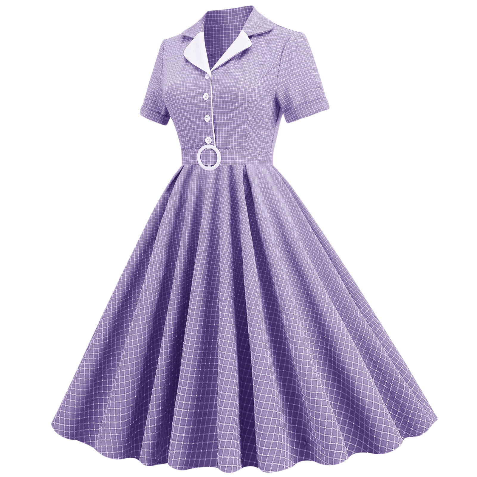 Bigersell Nursing Dress Woman Short Sleeve Solid Retro Contrast Suit Collar  Cardigan Stretch Slim Fit Lace Up Midi Dress Tulle Dress Regular Mini  Dresses, Style 4316, Purple M 