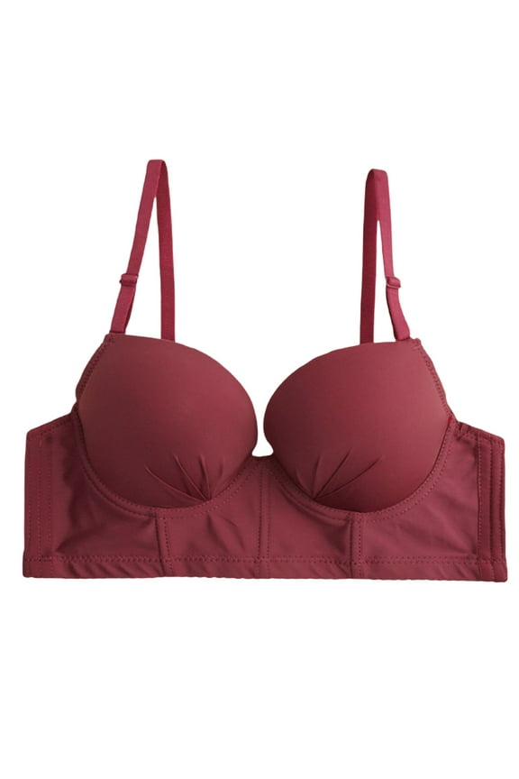 Nursing Sports Bra Trendy Women Lady Lace Push up Bra Plus Size Sports Bra Underwear Yoga Hollow Out Bra Cup Lifting Bra Style F-576 Red XL