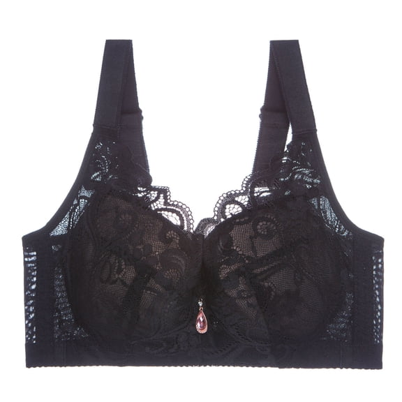 Bigersell Nursing Sports Bra Women Lady Lace Push-Up Bra Adjustment Pair Of Thin Breast Cup Underwear Women Size Female Sports Bras, Style 837, Black 36E