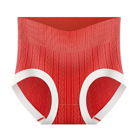 Bigersell Nylon Panties for Women Clearance Long Underwear Women Briefs Panty Style P-1224 Polyester Cheeky Panties Ladies Thongs Briefs High Waist Women's Panties Red XL