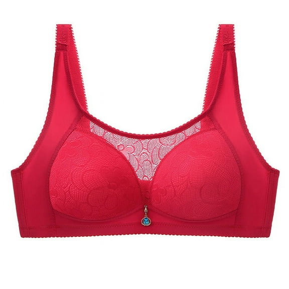 Bigersell Open Back Sports Bra Women Solid Color Comfortable Hollow Out Bra Underwear No Underwire Regular Size Strappy Sports Bra, Style 7988, Red 38B