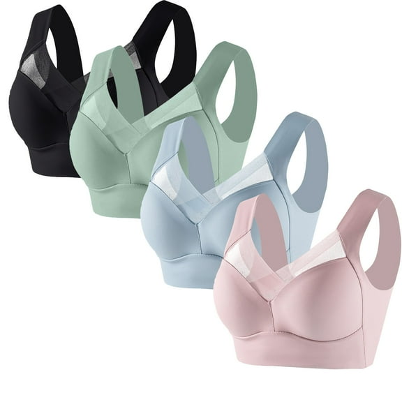 Bigersell Pack of Bras Pack New 4pc Women's Strapless Lace Underwear with Thin Side Collection and Daily Bra T-Shirt Bra Style F-631 Black L