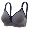 thumbnail image 1 of Bigersell Padded Bra Discouts Women's Bra Soild Wire Underwear Bra Everyday Comfortable Breathable Bra Underwear Training Bra Style F-617 Dark Blue XXL, 1 of 3