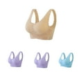 thumbnail image 1 of Bigersell Padded Bra with Straps 4pc V-Neck Wire-Free Bra Support Women Double-Breasted Bra Full-Coverage Bra Style R-186 Basic Bra Strap Nylon Pullover Bra Feature Everyday Bras Underwear Blue XXL, 1 of 5