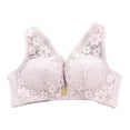 thumbnail image 1 of Bigersell Padded Bra with Straps V-Neck Wire-Free Bra Support Women Double-Breasted Bra Sport Bra Style R-6 Basic Bra Strap Nylon Full-Coverage Bra Feature Everyday Bras Underwear Purple XL, 1 of 4