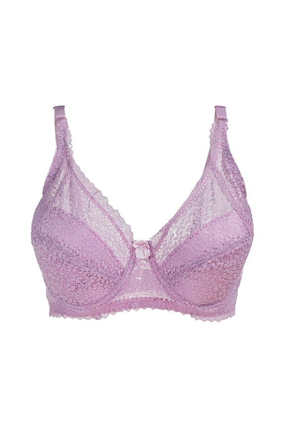 Padded Bra With Straps Womens Solid Lace Lingerie Bras Underwear Bralette Bras Comfortable Bra Women's Plus Size Wirefree Bra With Support, Style 9532, 40D