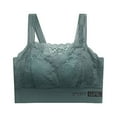 thumbnail image 1 of Bigersell Padded Bra V-Neck Wire-Free Bra Support Women Longline Sports Bras Convertible Bra Style R-2 Basic Bra Strap Nylon Padded Bra Feature Everyday Bras Underwear Green XXL, 1 of 3