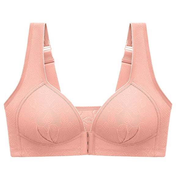 Bigersell Padded Bra Women Bra Soild Wire Free Underwear 1 Piece Bra Everyday Underwear Women's Plus Size Push Up Bra, Style 4906, Red 44B