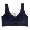 thumbnail image 1 of Bigersell Padded Bralette Women Bra Lingerie Seamless 1 Piece Elastic Comfort Vest Bra Underwear Tall Size Female Seamless Sports Bra, Style 14418, Blue 48B, 1 of 8