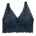 thumbnail image 1 of Bigersell Padded Bralette Women Lingerie Lace Chest Tube Tops Backless Bra Camisole Underwear Women Size Female Seamless Sports Bra, Style 2673, Dark Blue, 1 of 2