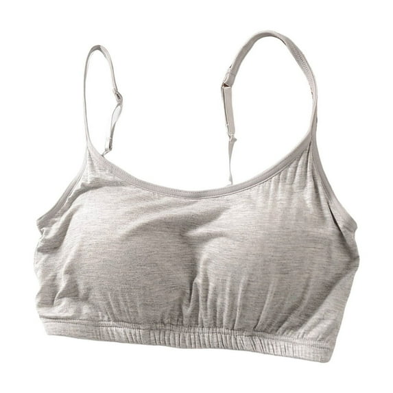 Bigersell Padded Bralettes for Women Upgrade Women's Solid Padded Without Underwire Integrated Padded Suspender Everyday Bras Full-Coverage Bra Style F-1118 Gray XXL