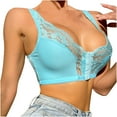 thumbnail image 1 of Bigersell Padded Bralettes for Women Woman Ladies Bra without Underwires Vest Large Lace Size Lingerie Bras Big & Tall Size Sports Bras for Female, Style 12811, Blue 40B, 1 of 4