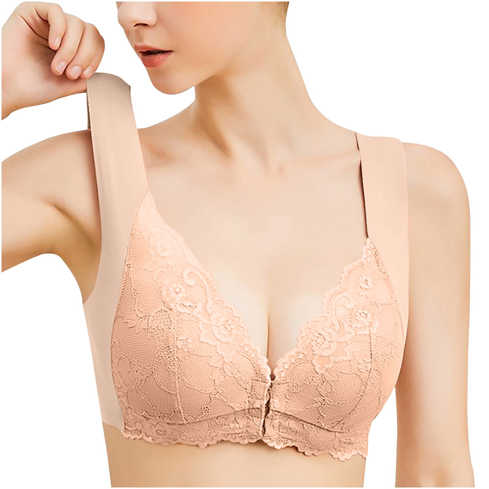 Rosme Womens Wireless Bra with Padded Straps, Collection High Impact,  Beige, Size 34B at  Women's Clothing store