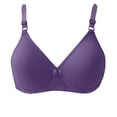 thumbnail image 1 of Bigersell Padded Lace Bandeau Bra Women No Underwire Lactation Vest Bra Back Adjustment Yoga Running Bra Women's Plus Size Athletic Sports Bra, Style 13198, Purple 42B, 1 of 9