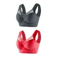 thumbnail image 1 of Bigersell Padded Sports Bra Discouts Women's Underwire Underwear Thin Lace Solid Color Push-Up Adjustment Bra Mastectomy Bra Style F-438 Red XL, 1 of 2