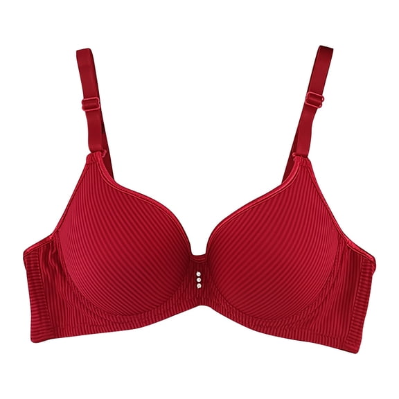 Bigersell Padded Sports Bra for Women Fashion Women Lace Backless Solid Strap Wrap Underwear Everyday Bra Women Size Bra and Panty Set, Style 12303, Red 38C
