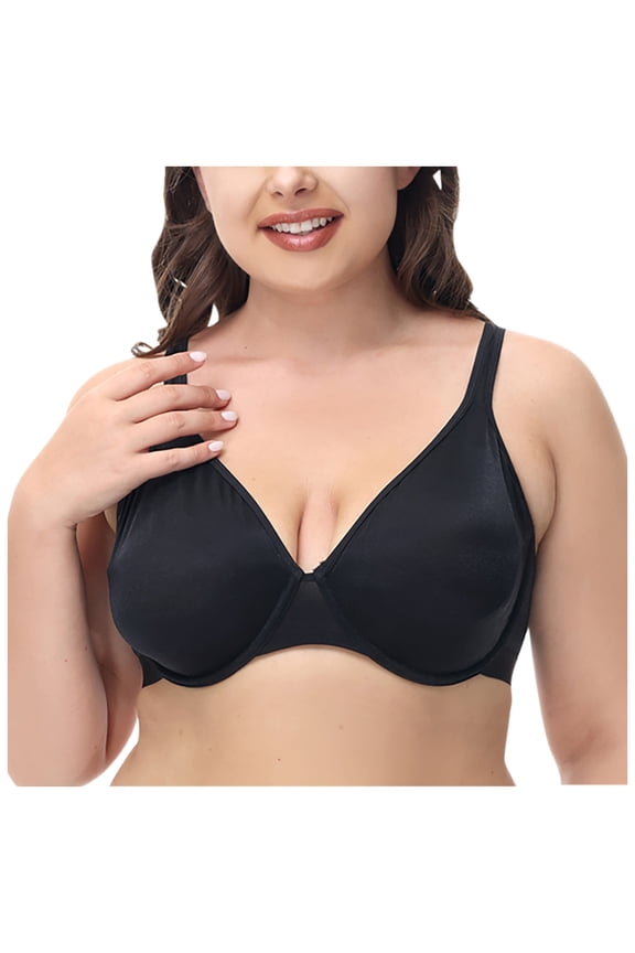 Padded Sports Bra for Women Seamless Push Up Sports Bra Comfortable Breathable Tops Underwear Tall Size Bra and Panty Set, Style 9468, Black 38G