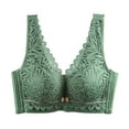 thumbnail image 1 of Bigersell Padded Sports Bra for Women Bra Wire Free Underwear 1 Piece Bra Everyday Underwear Bras Women Size Bra and Panty Set, Style 6363, Green 40C, 1 of 3