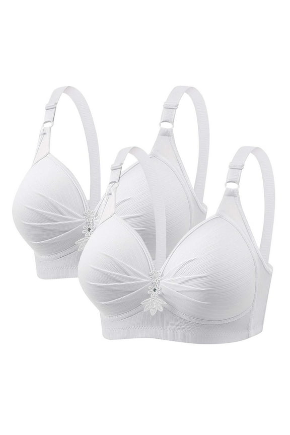 Padded Sports Bra for Women Trendy Woman's Printing Push up Bras Plus Size Daily Bra Underwear No Underwire Sport Bra Style F-271 White XXL