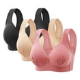 thumbnail image 1 of Bigersell Padded T Shirt Bra in Clearance Woman's Embroidered Seamless Comfortable Breathable Bra Underwear No Underwire Three Piece Set Nursing Bra Style F-1199 Multicolor 38, 1 of 3