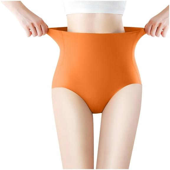 Bigersell Padded Underwear for Women Clearance Plus Size Underwear Women Cheeky Panty Style P-19 Nylon Brief Panties G String Thong Briefs Mid Waist Women Cheeky Panties Orange XL
