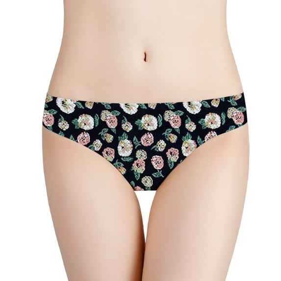 Bigersell Panties Clearance Satin Panties Seamless Panty Style P-1020 Polyester Bikini Panties Ladies Thong Briefs High Waist Women's Bikini Panties Green L