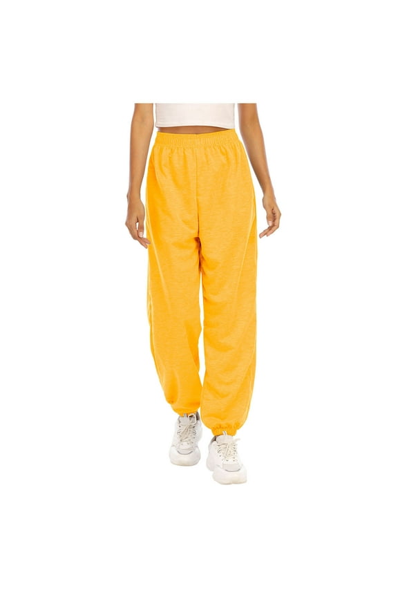 Pants with Elastic Waist for Women Full Length Women Sports Pants Trousers Jogging Sweatpants Jogger Pants Ladies Ribcage Straight Ankle Jeans