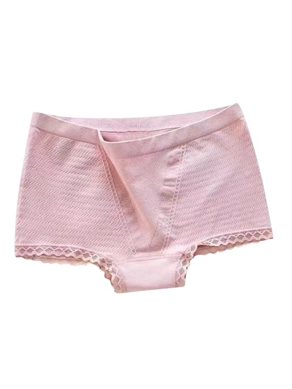 Period Underwear for Women Plus Size Clearance Nylon Panties Women G-Strings Panty Style P-184 Nylon Period Panties Plus Size Thongs Briefs Mid Waist Women's Bikini Panties Pink One Size
