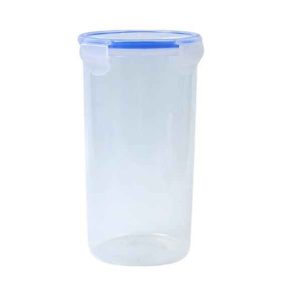 Bigersell Plastic Food Storage Containers with Snap Lids Airtight Round Cereal Storage Containers Grain for Rice, Pasta, Flour and Sugar Kitchen Pantry Organization and Storage F