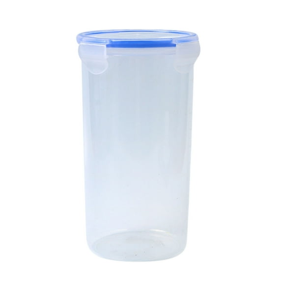 Bigersell Plastic Food Storage Containers with Snap Lids Airtight Round Cereal Storage Containers Grain for Rice, Pasta, Flour and Sugar Kitchen Pantry Organization and Storage F