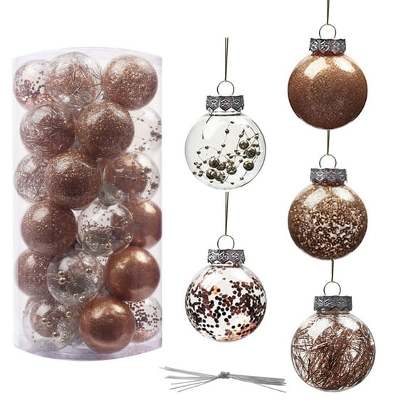 Bigersell Plastic Ornaments for Christmas Tree Discount 30pcs Christmas Hanging Balls Set Vintage Christmas Ornaments Vintage Style A-147 Birthday Hanging Ornaments Christmas Tree Decoration Rose Gold