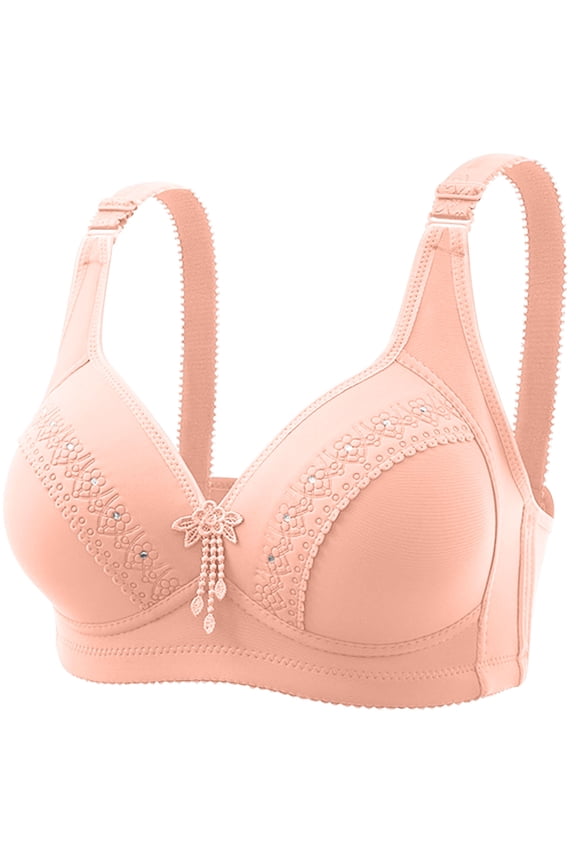 Plus Size Bra Cupless Bra Seamless Bras Ladies Sports Bra Style B51 Comfortable Bra Women Convertible Bra Feature Comfort Bra Hook & Eye Bra Closure , Pink XL