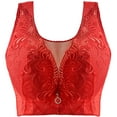 thumbnail image 1 of Bigersell Plus Size Bras for Women Lace V-Neck Full-Coverage Wireless Bralettes Ladies Push up Padded Bras No Underwire Womens Sports Bras Everyday Wire-Free Bras Red XXL, 1 of 1