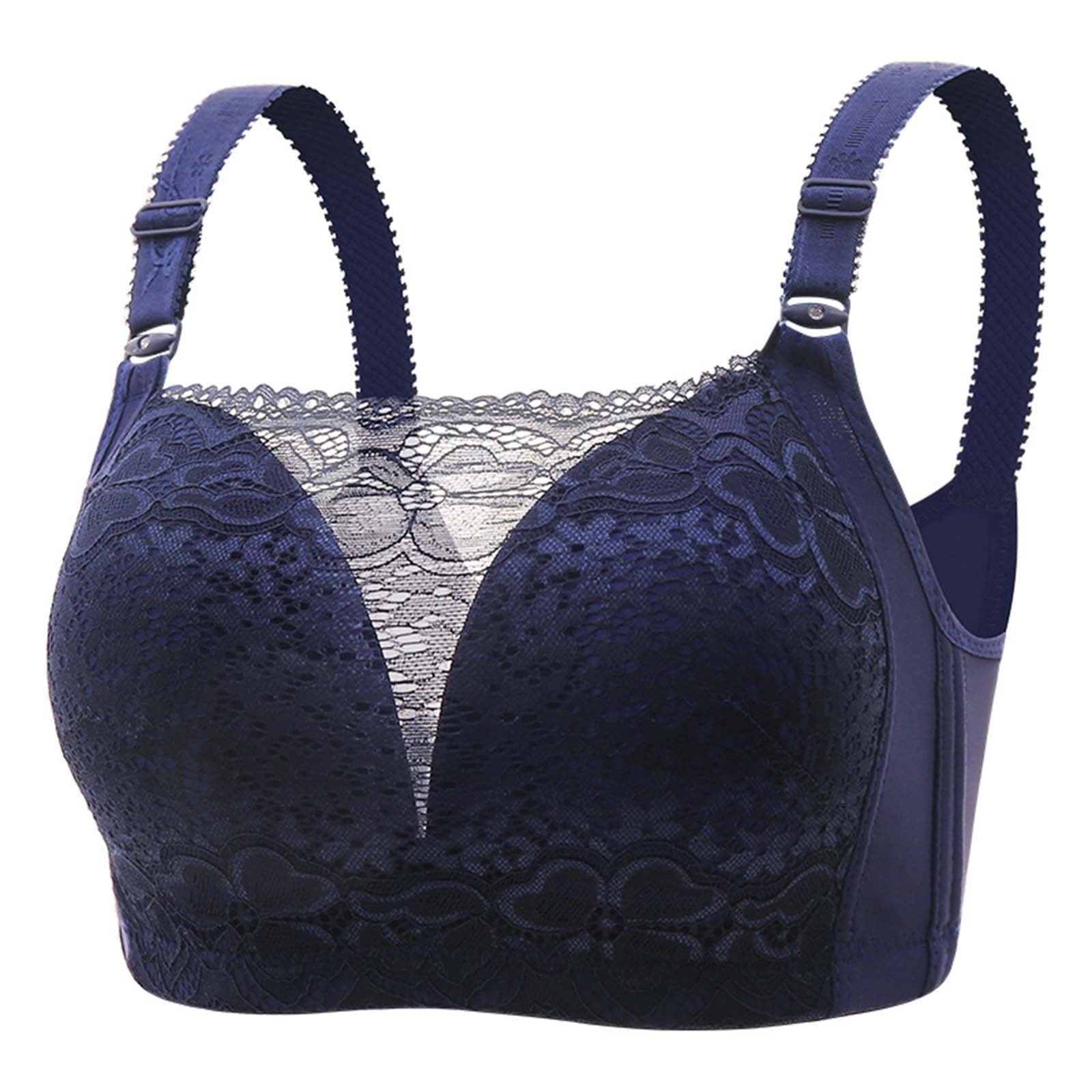 Bigersell Plus Size Bras for Women Mesh Lace V-Neck Push up Bras No ...